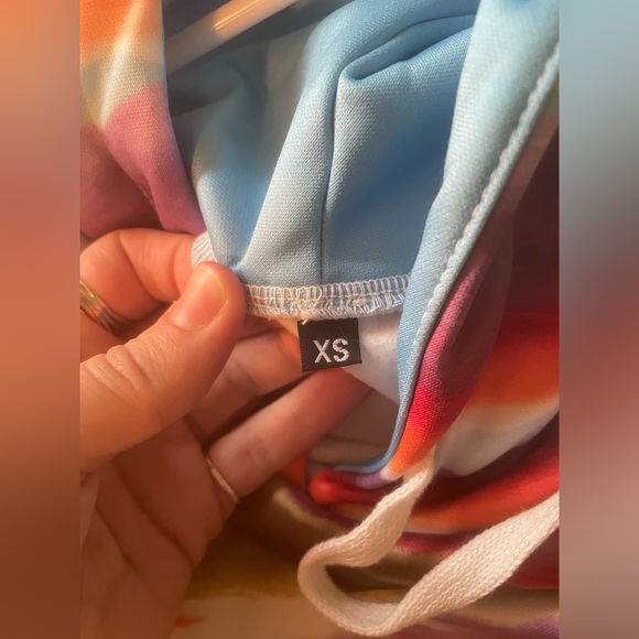 Colorful “Forever Stoked” Hoodie NWOT - Picture 3 of 4